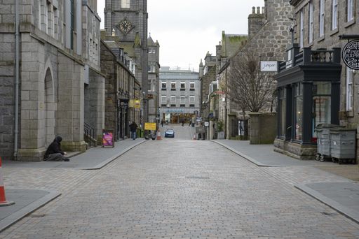 A normally busy Belmont Street in Aberdeen which has many cafes and bars is literally deserted on Day 1 of Social Distancing due to the Coronavirus.