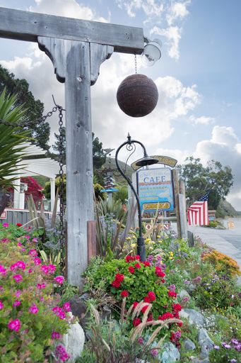A shot of a Gorda motel and gas station along Pacific Coast Highway in Big Sur