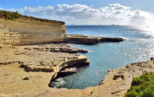 A beautiful shot of St. Peter's Pool along the southern coast of Delimara, Malta