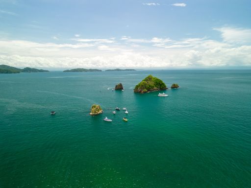 Aerial view of Snorkeling point in Isla Tortuga, Costa Rica