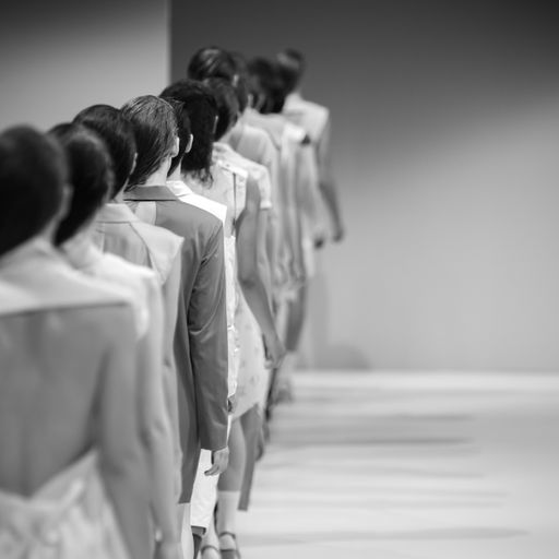 Fashion week themed photograph runway show finale