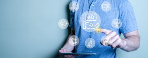 Online advertising concepts, websites or social networks, concept and digital marketing.