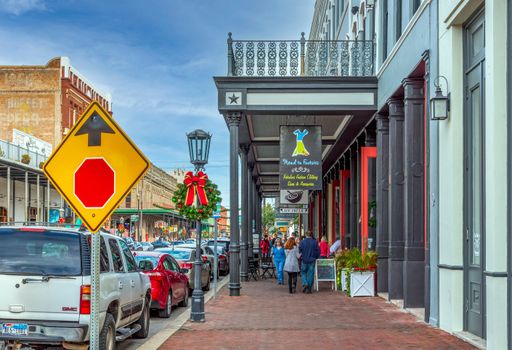 The scenes from the historic downtown district of Galvesto, unites states of america