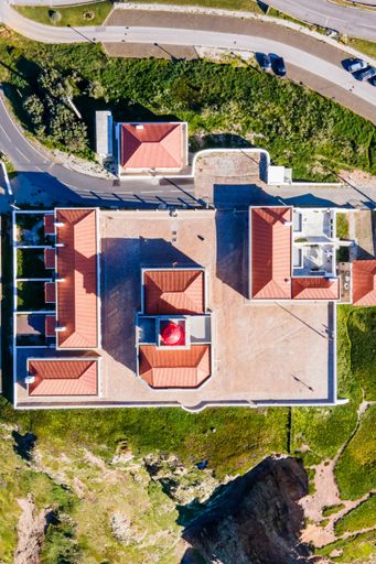 A vertical top shot of Cabo da Roca in Lisbon, Portugal on a summer day