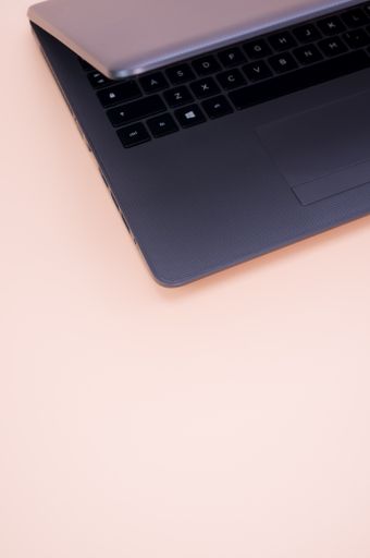 A laptop isolated on a light background with free space for text