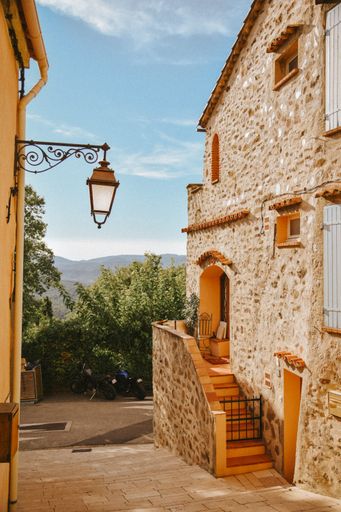 Charming stone house on a quiet street in a French village in Provence