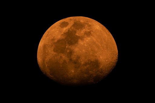 A close-up shot of waxing crescent phase of the Moon