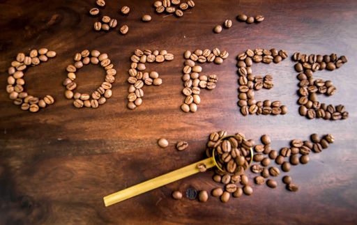 A beautiful shot of coffee beans on the table