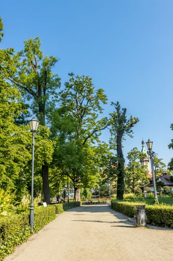 The square and a park in the summer in Sopot, Poland