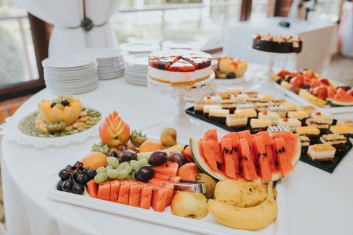 An assortment of various desserts on a table for wedding