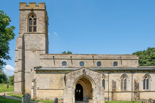 The St Mary The Virgin Church in the village of Stoke Bruerne, Northamptonshire.