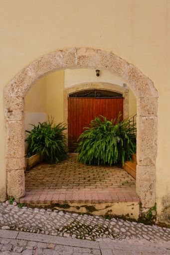 A characteristic house with arch in a medieval village of Frosinone province.