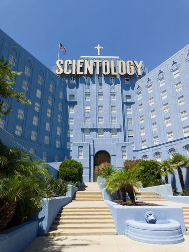 The Scientology building located in Los Angeles, California, USA, vertical shot