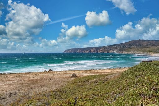Portugal, the praia do Guincho on the Atlantic coast, windy beach