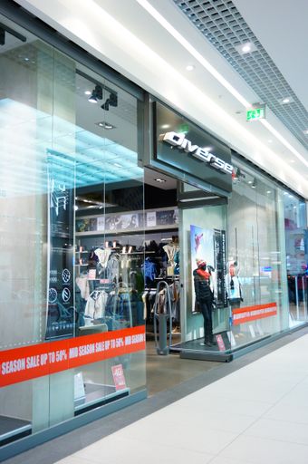 The front entrance area of Diverse clothing store in the shopping mall of Poznan in Poland