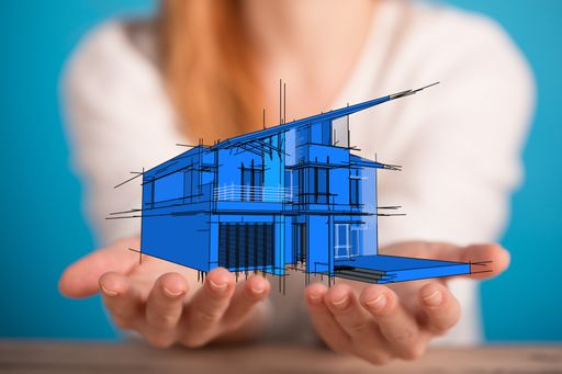 Real Estate Agent house hand concept