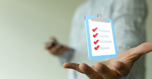 Digital checklist or todo-list displayed 