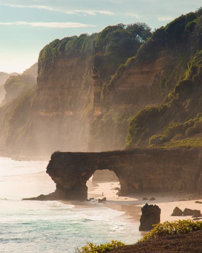 A vertical shot of the scenic Bawana beach in Sumba, Indonesia