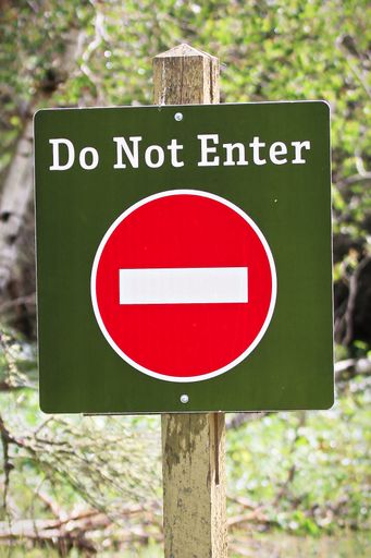 A closeup of a do not enter sign
