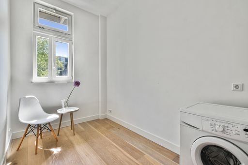 The laundry and the bathroom in a modern apartment