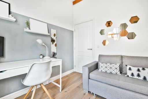A cozy study room in a modern apartment