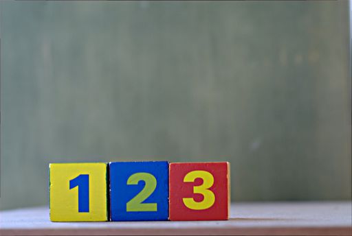 A view of colorful toy cubes and numbers on it