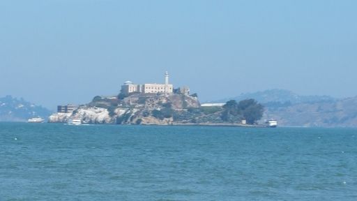 A scenic view of Alcatraz Island in San Francisco, USA