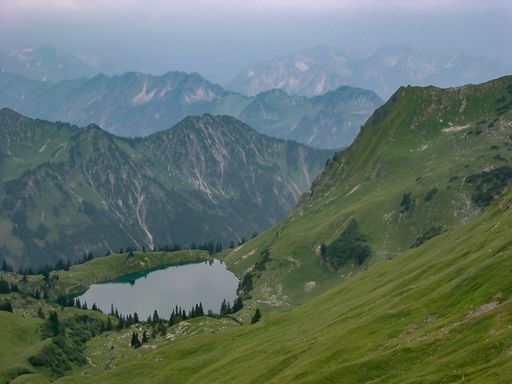 A mesmerizing view of a beautiful mountainous landscape of Allgaeuer alps Hochalpen in Germany