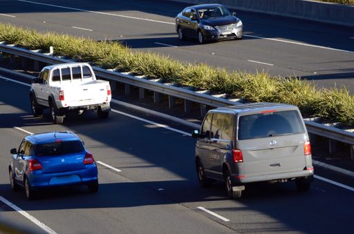 A view of vehicles on Great Western Highway in Wentworth Fall, Australia