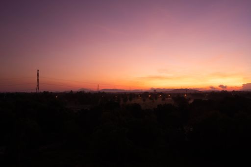 The beautiful sunset with a combination of pink and orange.