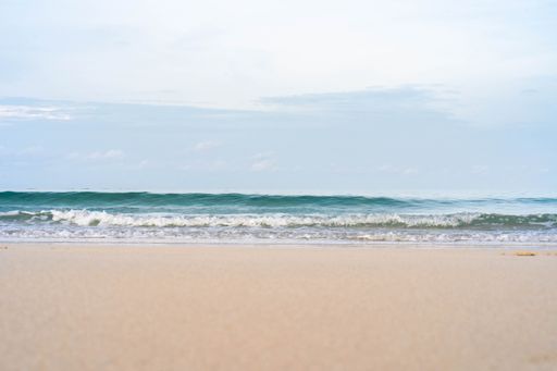 A beautiful beach background against the blue sky in Phuket Thailand.