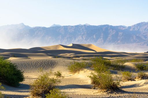 A landscape of Death Valley under the sunlight in California, the USA