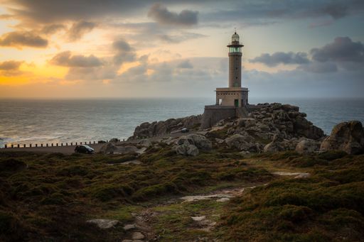 The Punta Nariga Lighthouse in Galicia, Spain