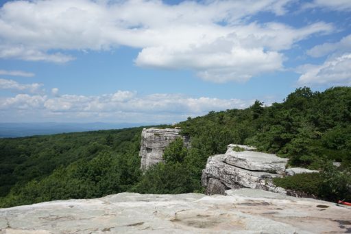 A mesmerizing landscape under a cloudy sky captured from the Sam's Point Preserve