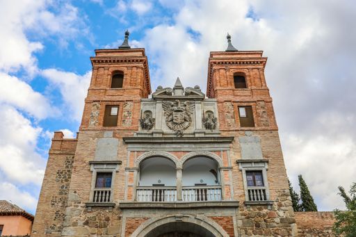 A low angle shot of the famous Puerta Del Cambron in Toledo, Spain