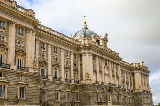 The Royal Palace of Madrid, Spain on a gloomy day