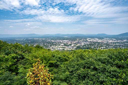 A view to Roanoke Virginia skyline from the Roanoke Star