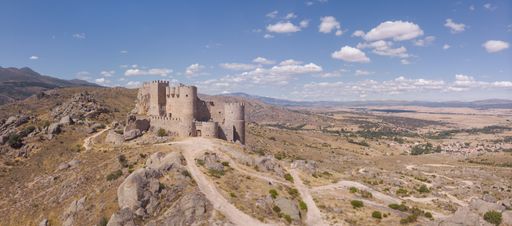 An aerial view of the Aunqueospese castle in the province of Avila, Spain.