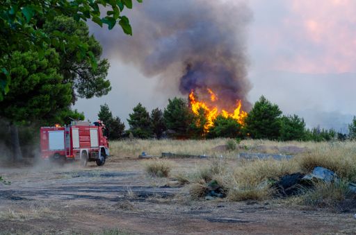 The cars for putting out the wildfires of Greece