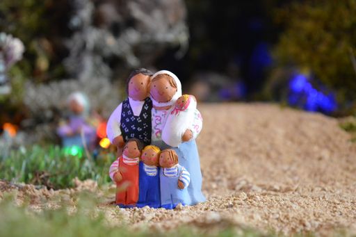 A closeup shot of Christmas small decorative objects