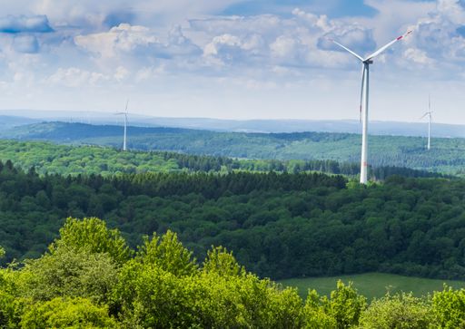 Big wind turbines in the countryside