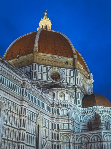 A vertical shot of the Cathedral of Santa Maria del Fiore in Florence Italy