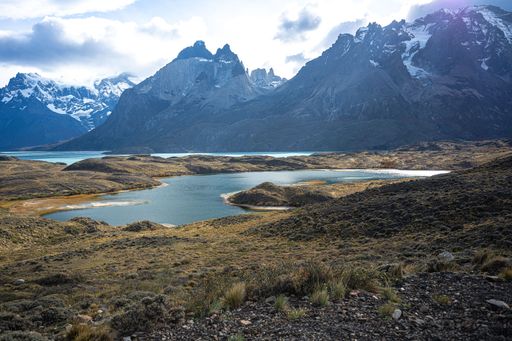 Dramatic peaks and glacial lakes in Torres del Paine National Park, Chile