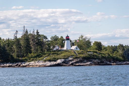 A lighthouse at the Boothbay Harbor, Maine, USA