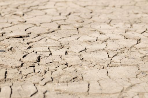 A Dried cracked soil ground abstract background full frame
