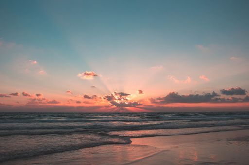 A beautiful shot of the ocean during golden hour