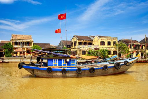 A beautiful scenery of an ancient town Hoi An in Vietnam