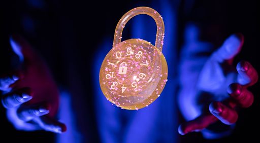 A 3D rendering illustration of cybersecurity and information or network protection