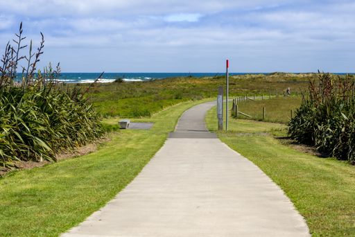 A coastal walkway near the city of New Plymouth in New Zealand