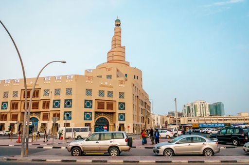 A closeup shot of Al-Fanar Islamic Cultural Center widely known architectural landmark in Doha